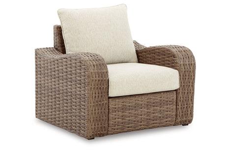 SANDY BLOOM Beige Lounge Chair with Cushion