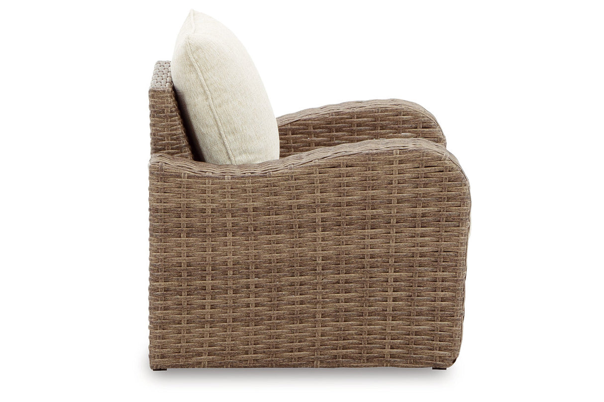 SANDY BLOOM Beige Lounge Chair with Cushion