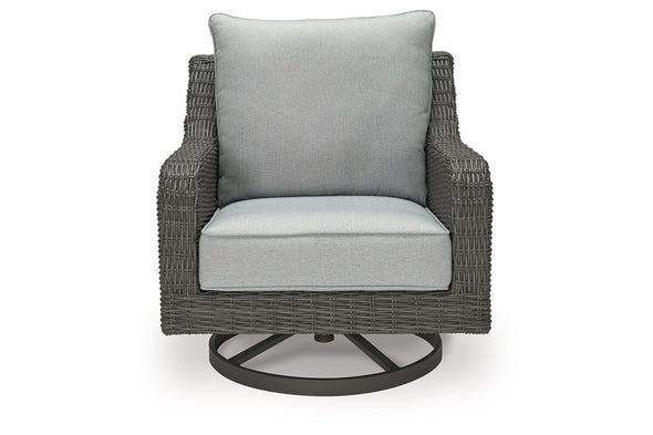 Elite Park Gray Outdoor Swivel Lounge with Cushion
