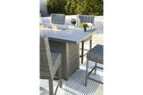 Palazzo Gray Outdoor Counter Height Dining Table with 4 Barstools