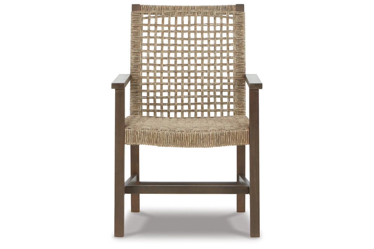 Germalia Brown Outdoor Dining Arm Chair
