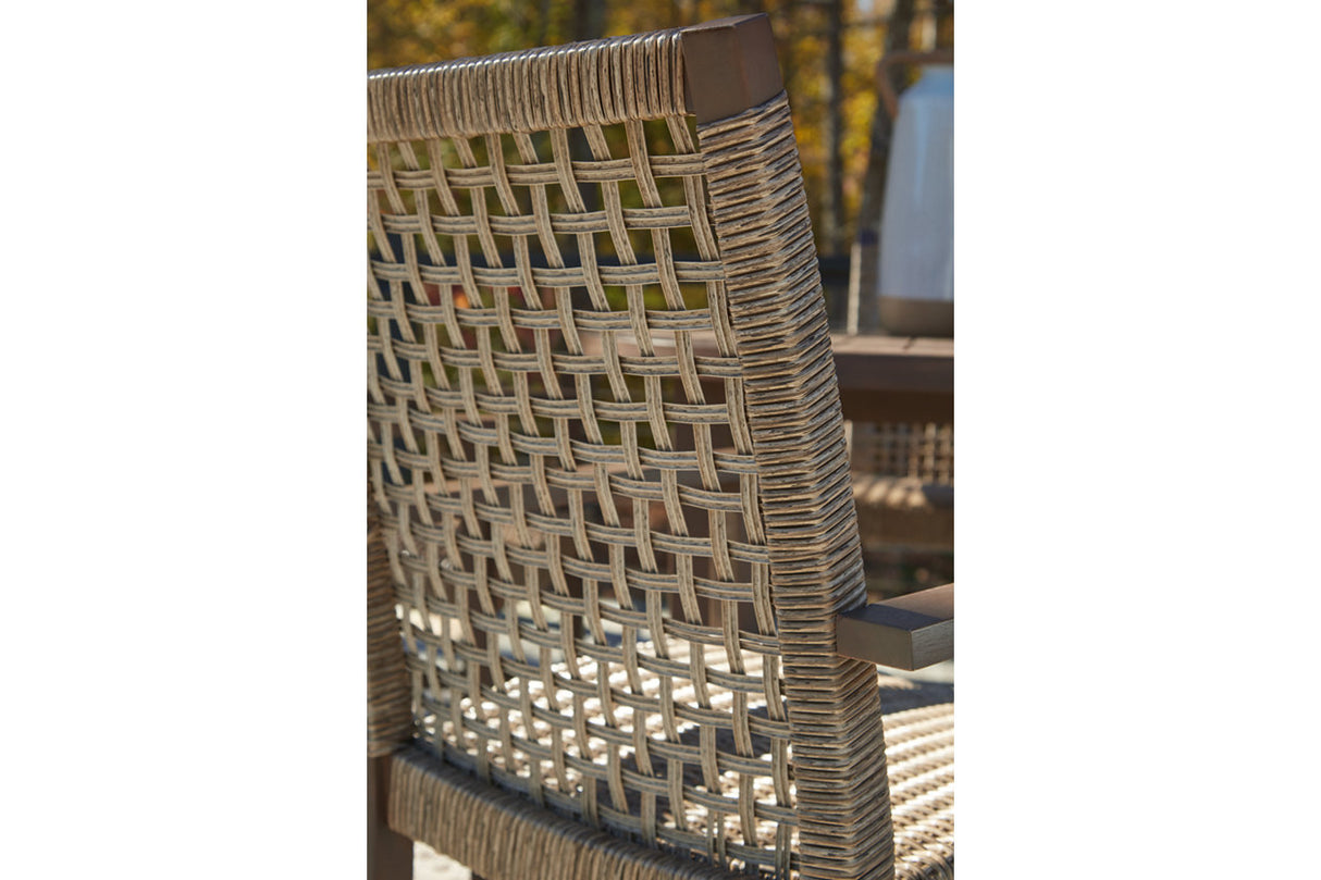 Germalia Brown Outdoor Dining Arm Chair
