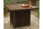Paradise Trail Medium Brown Bar Table with Fire Pit