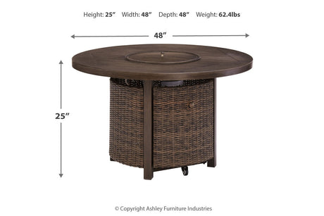 Paradise Trail Medium Brown Fire Pit Table from Ashley - Luna Furniture