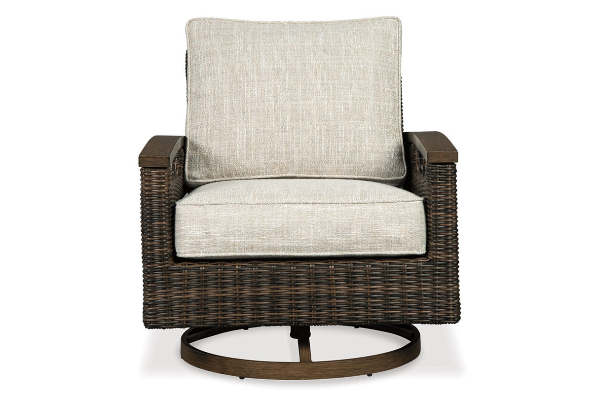 Paradise Trail Medium Brown Swivel Lounge Chair, Set of 2
