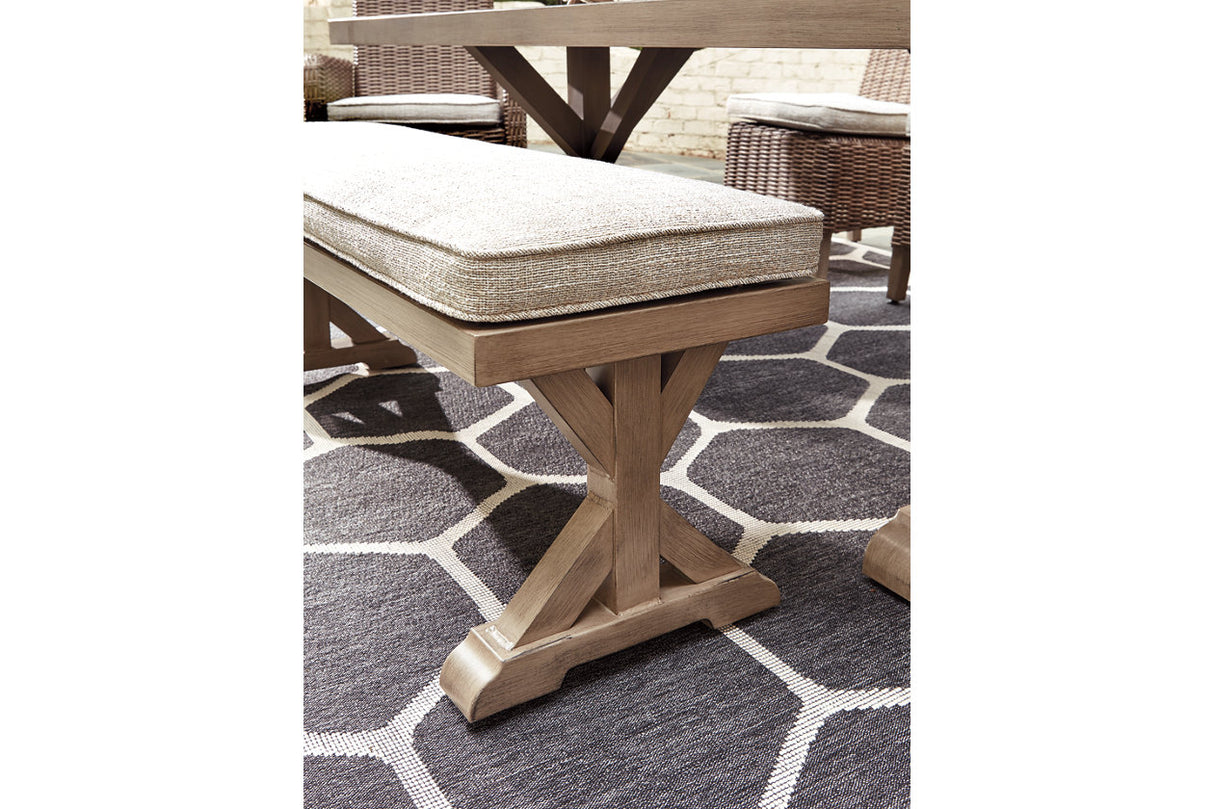 Beachcroft Beige Bench with Cushion from Ashley - Luna Furniture
