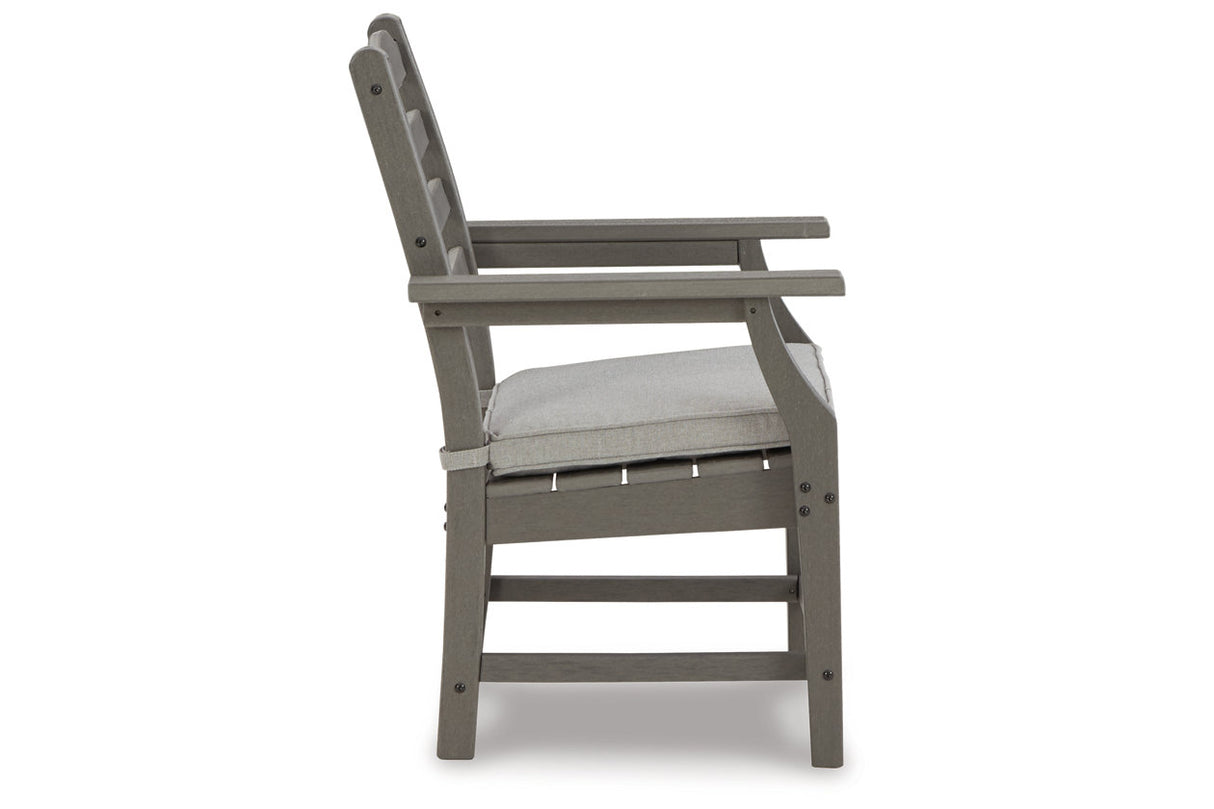 Visola Gray Arm Chair with Cushion, Set of 2