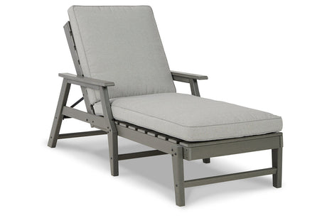 Visola Gray Chaise Lounge with Cushion