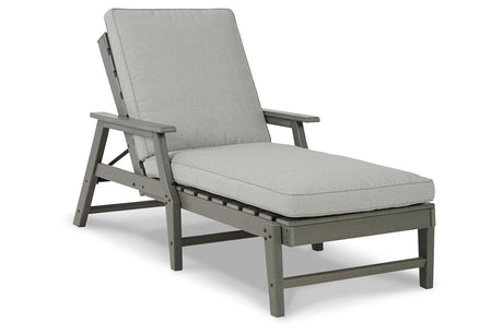 Visola Gray Chaise Lounge with Cushion from Ashley - Luna Furniture