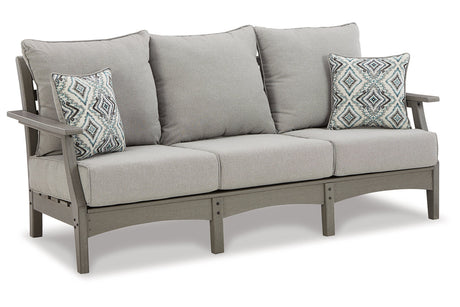 Visola Gray Outdoor Sofa with Cushion from Ashley - Luna Furniture
