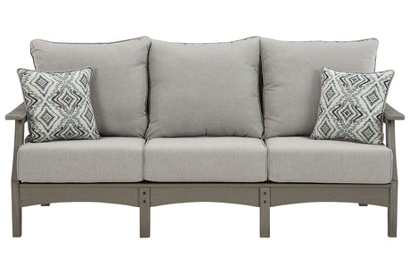 Visola Gray Outdoor Sofa with Cushion from Ashley - Luna Furniture