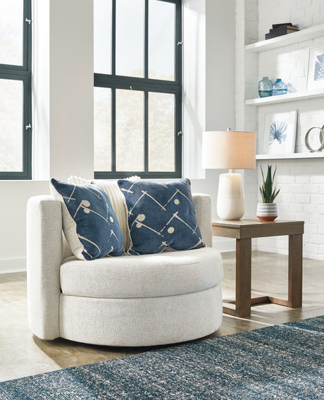Padova Ivory Swivel Accent Chair from Ashley - Luna Furniture