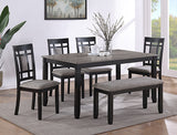 Paige Light Gray 6-Piece Dining Set from Crown Mark - Luna Furniture