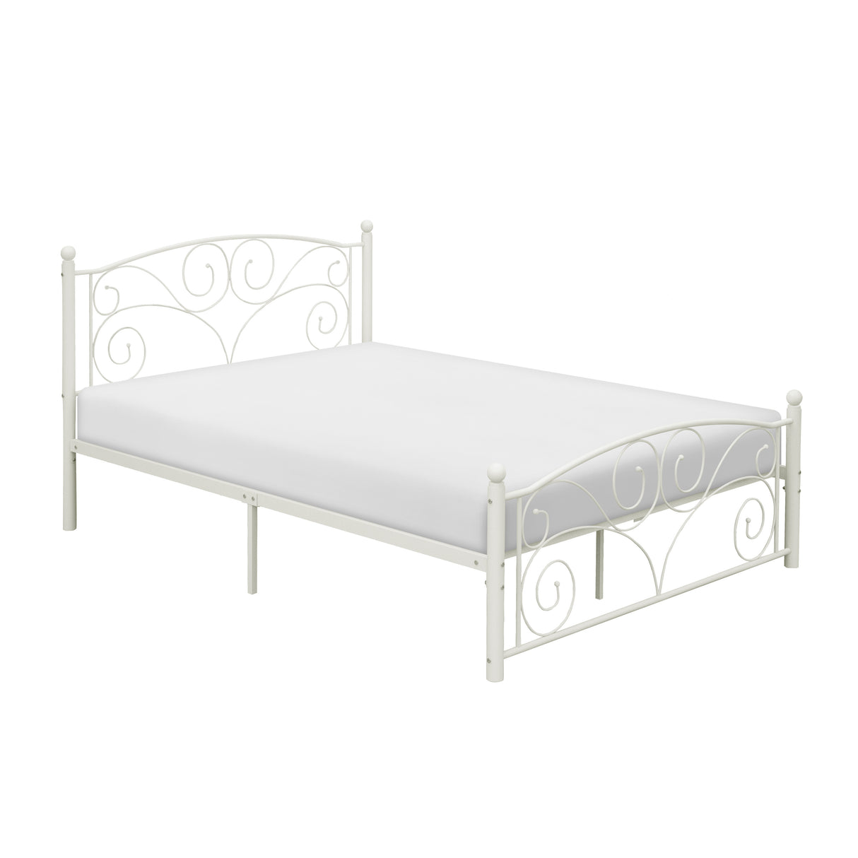 Pallina White Full Metal Platform Bed from Homelegance - Luna Furniture