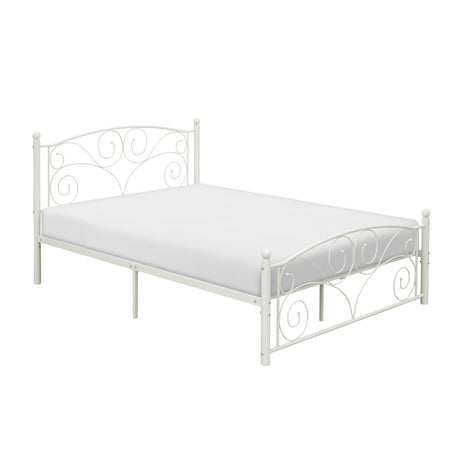 Pallina White Full Metal Platform Bed from Homelegance - Luna Furniture