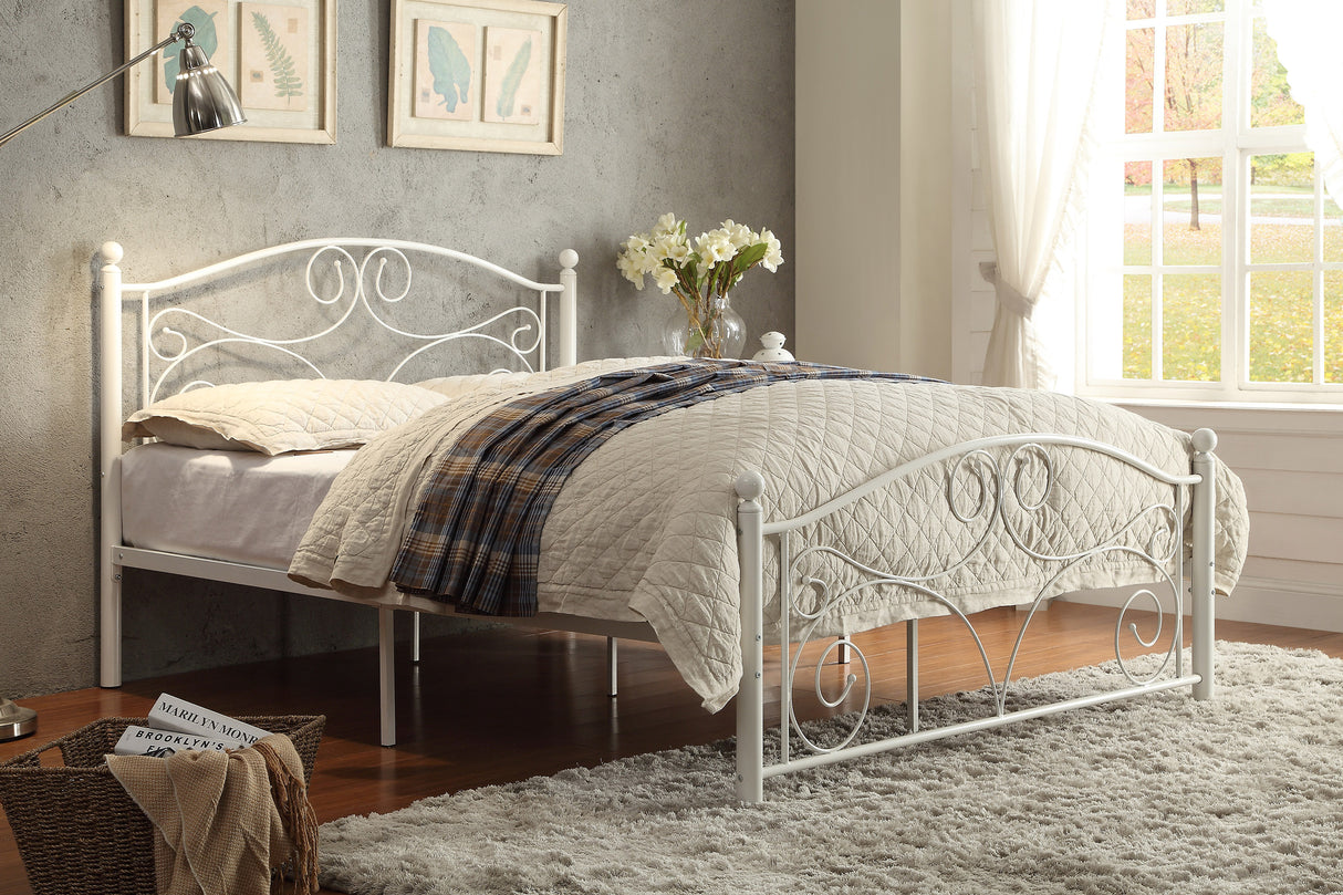 Pallina White Full Metal Platform Bed from Homelegance - Luna Furniture