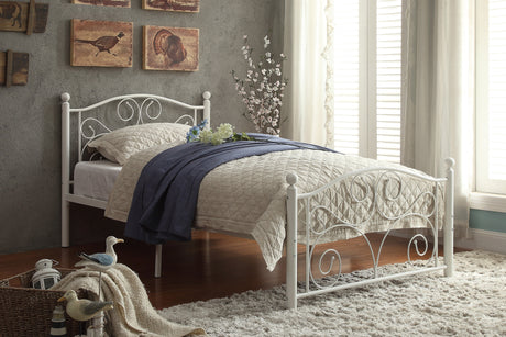 Pallina White Twin Metal Platform Bed from Homelegance - Luna Furniture