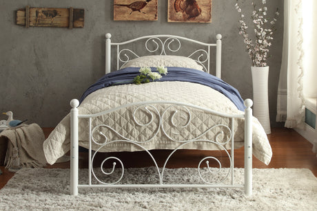 Pallina White Twin Metal Platform Bed from Homelegance - Luna Furniture