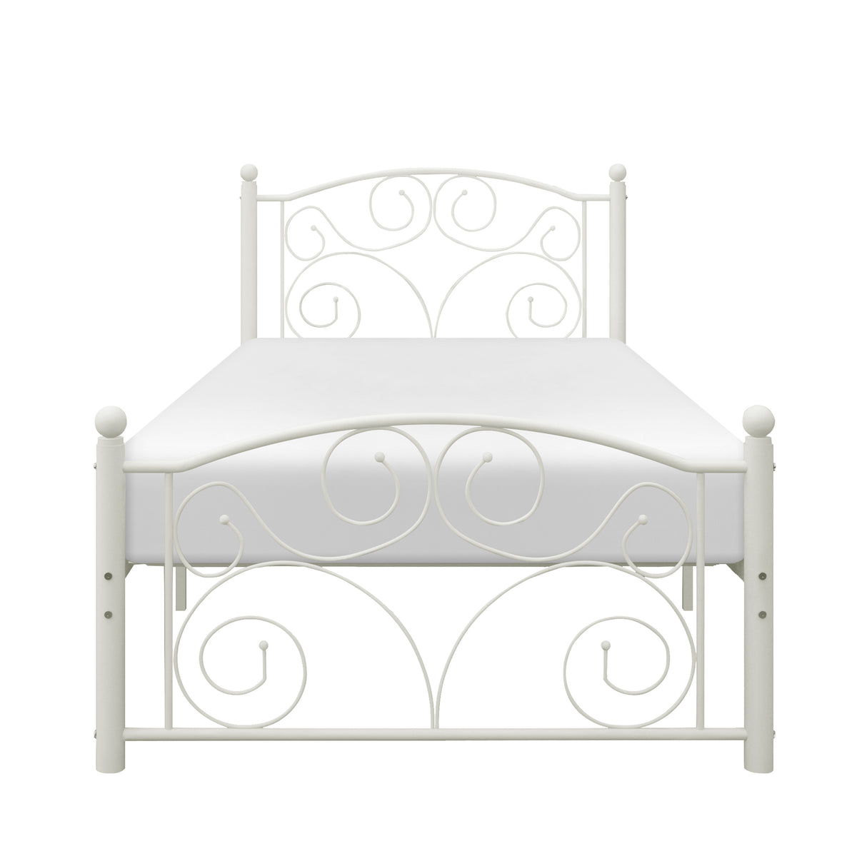Pallina White Twin Metal Platform Bed from Homelegance - Luna Furniture