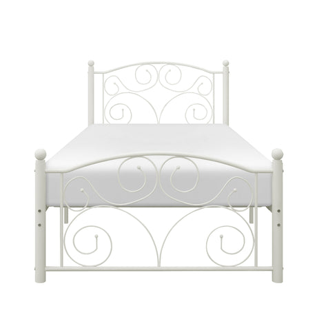 Pallina White Twin Metal Platform Bed from Homelegance - Luna Furniture