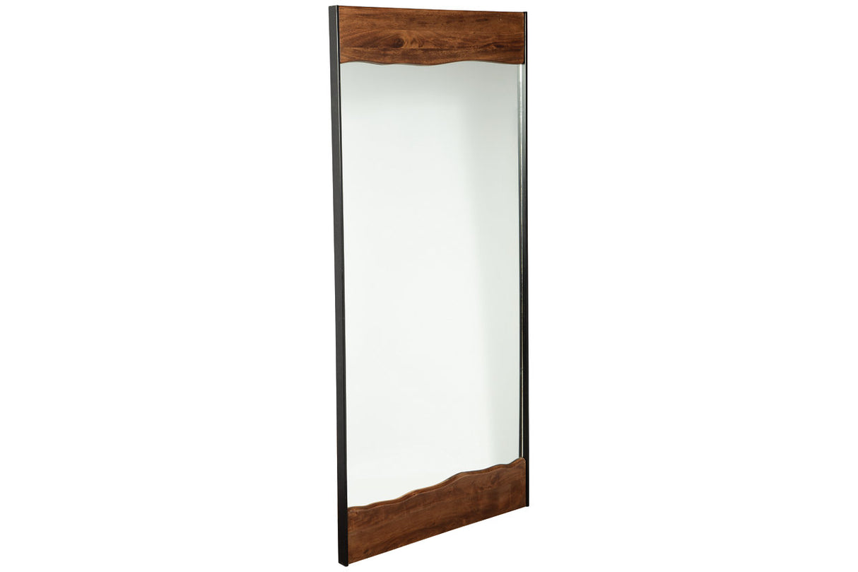 Panchali Brown/Black Floor Mirror from Ashley - Luna Furniture