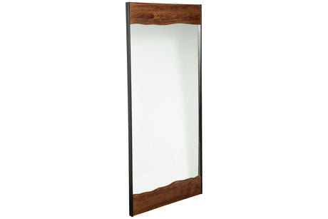 Panchali Brown/Black Floor Mirror from Ashley - Luna Furniture