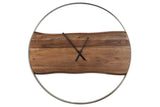 Panchali Brown/Silver Finish Wall Clock from Ashley - Luna Furniture