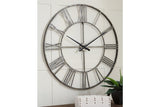Paquita Antique Silver Wall Clock from Ashley - Luna Furniture