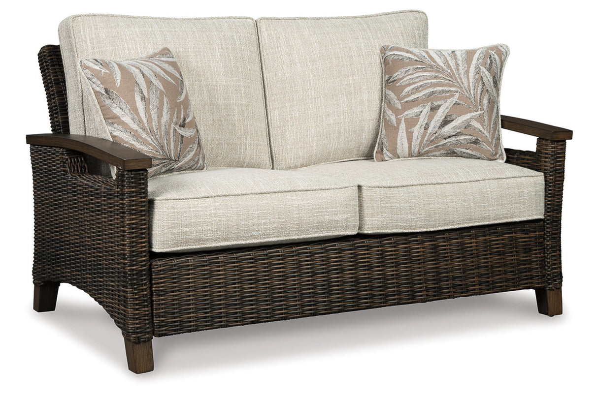 Paradise Trail Medium Brown Loveseat with Cushion from Ashley - Luna Furniture