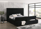 Paris Black Velvet King Storage Platform Bed from Happy Homes - Luna Furniture