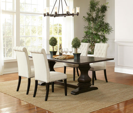 Parkins Espresso and White 5-Piece Traditional Rustic Dining Set from Coaster - Luna Furniture