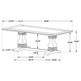 Parkins Espresso and White 7-Piece Traditional Rustic Dining Set from Coaster - Luna Furniture