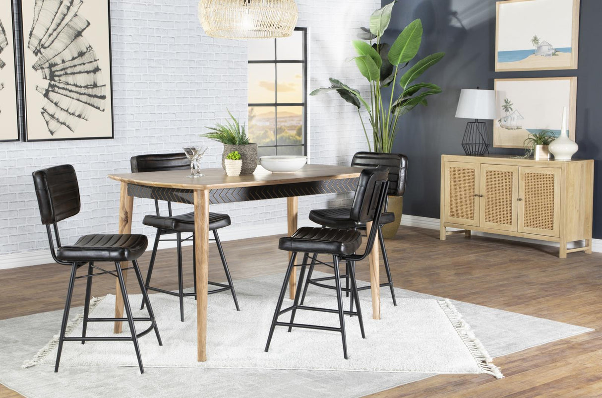 Partridge Natural Sheesham and Espresso Rectangular Counter Height Dining Set from Coaster - Luna Furniture