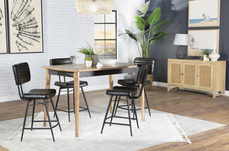 Partridge Natural Sheesham and Espresso 5-Piece Rectangular Counter Height Dining Set from Coaster - Luna Furniture