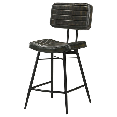Partridge Upholstered Counter Height Stools with Footrest, Set of 2 from Coaster - Luna Furniture