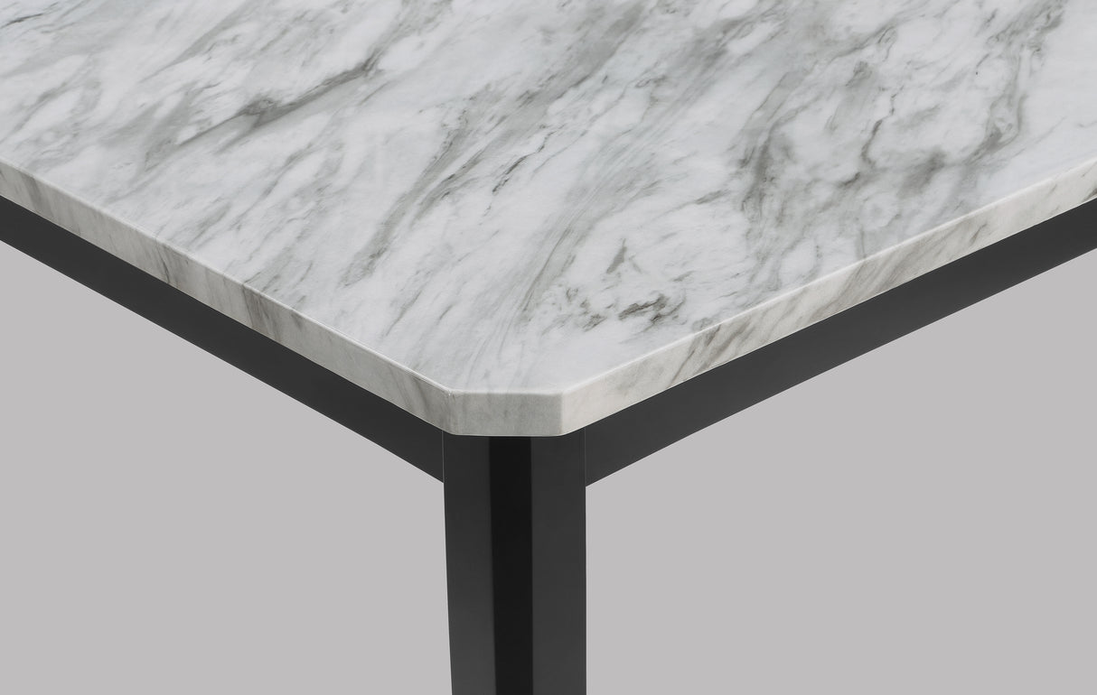 Pascal White/Black Faux Marble Dining Table from Crown Mark - Luna Furniture