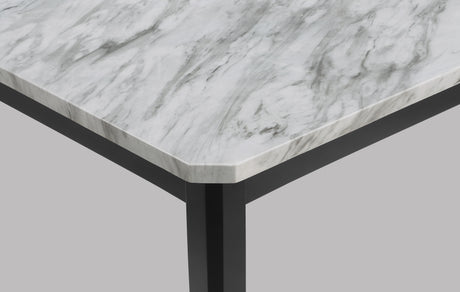 Pascal White/Black Faux Marble Dining Table from Crown Mark - Luna Furniture