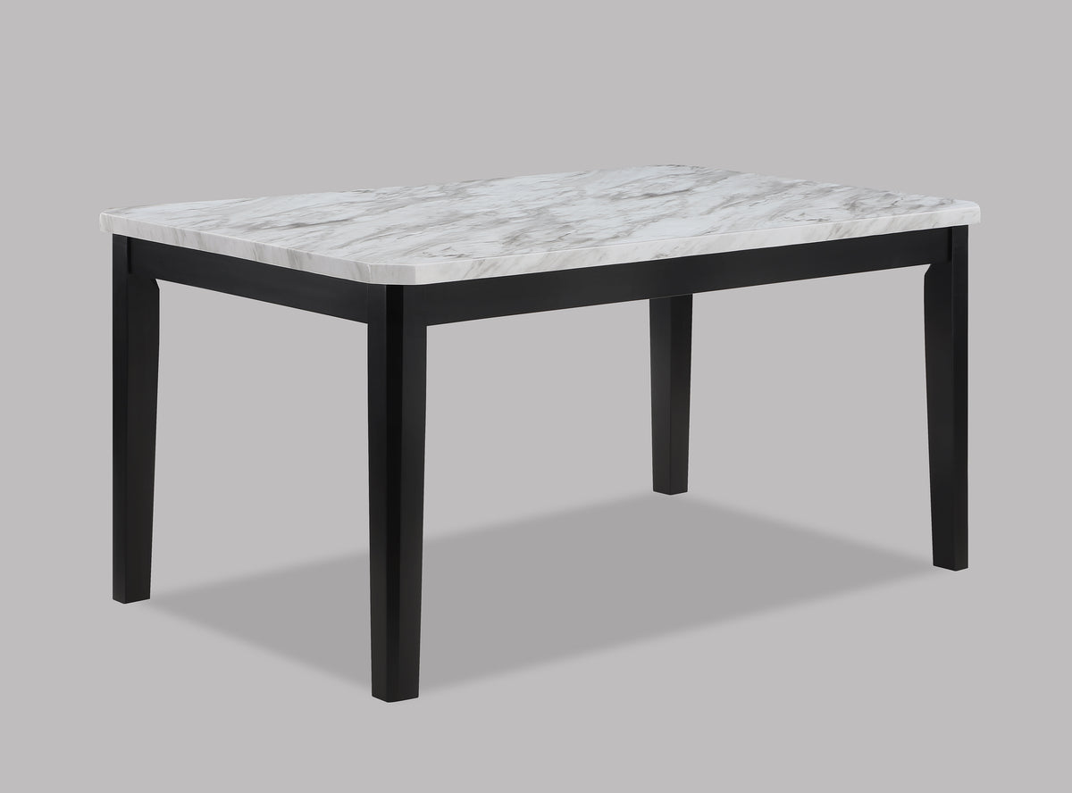 Pascal White/Black Faux Marble Dining Table from Crown Mark - Luna Furniture