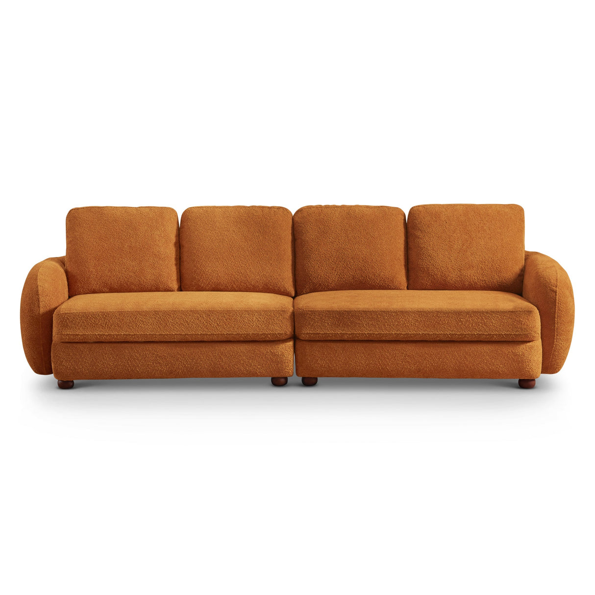 Paton Mid-Century Modern 114.5'' Boucle Fabric Sofa Burnt Orange from Midinmod - Luna Furniture