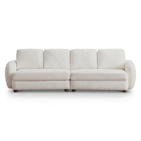 Paton Mid-Century Modern 114.5'' Boucle Fabric Sofa Cream from Midinmod - Luna Furniture