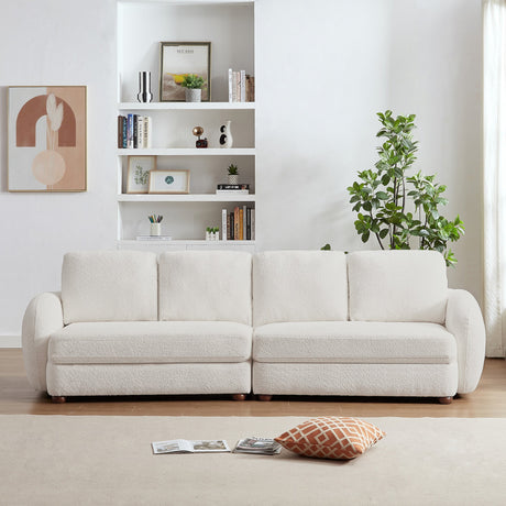 Paton Mid-Century Modern 114.5'' Boucle Fabric Sofa Cream from Midinmod - Luna Furniture