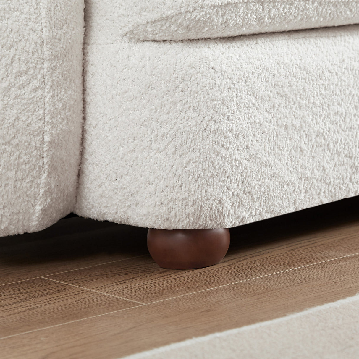 Paton Mid-Century Modern 114.5'' Boucle Fabric Sofa Cream from Midinmod - Luna Furniture