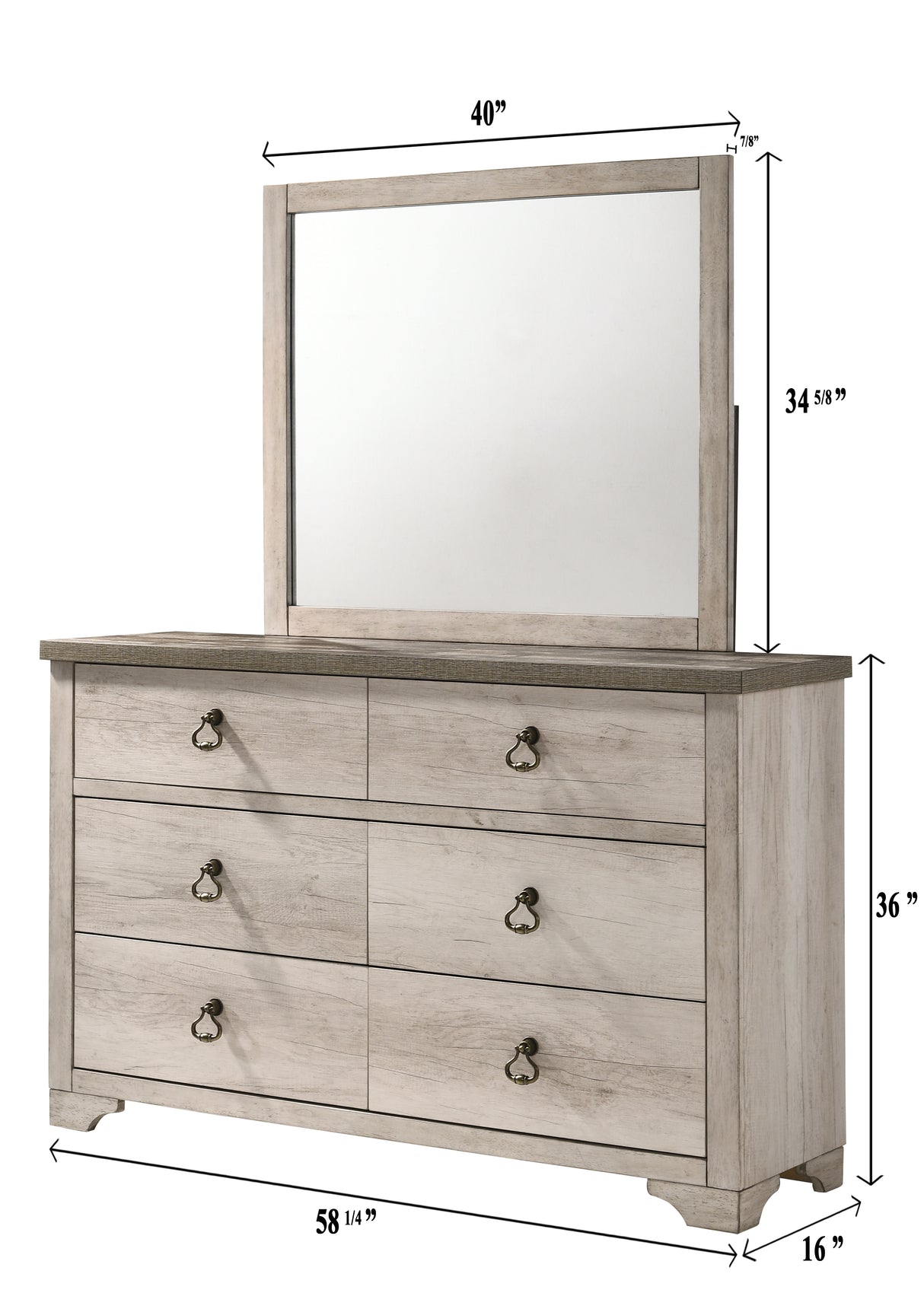 Patterson Driftwood Bedroom Mirror (Mirror Only) from Crown Mark - Luna Furniture