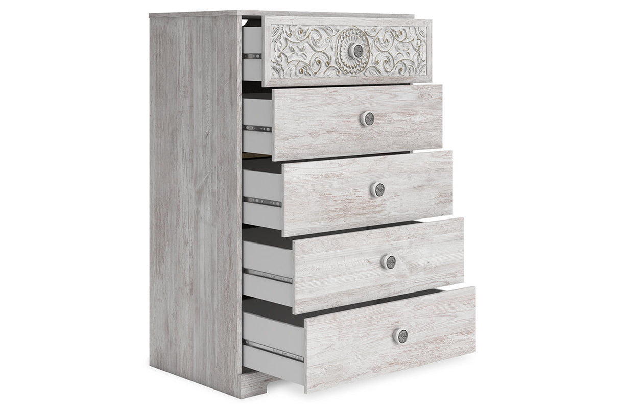 Paxberry Whitewash Chest of Drawers from Ashley - Luna Furniture
