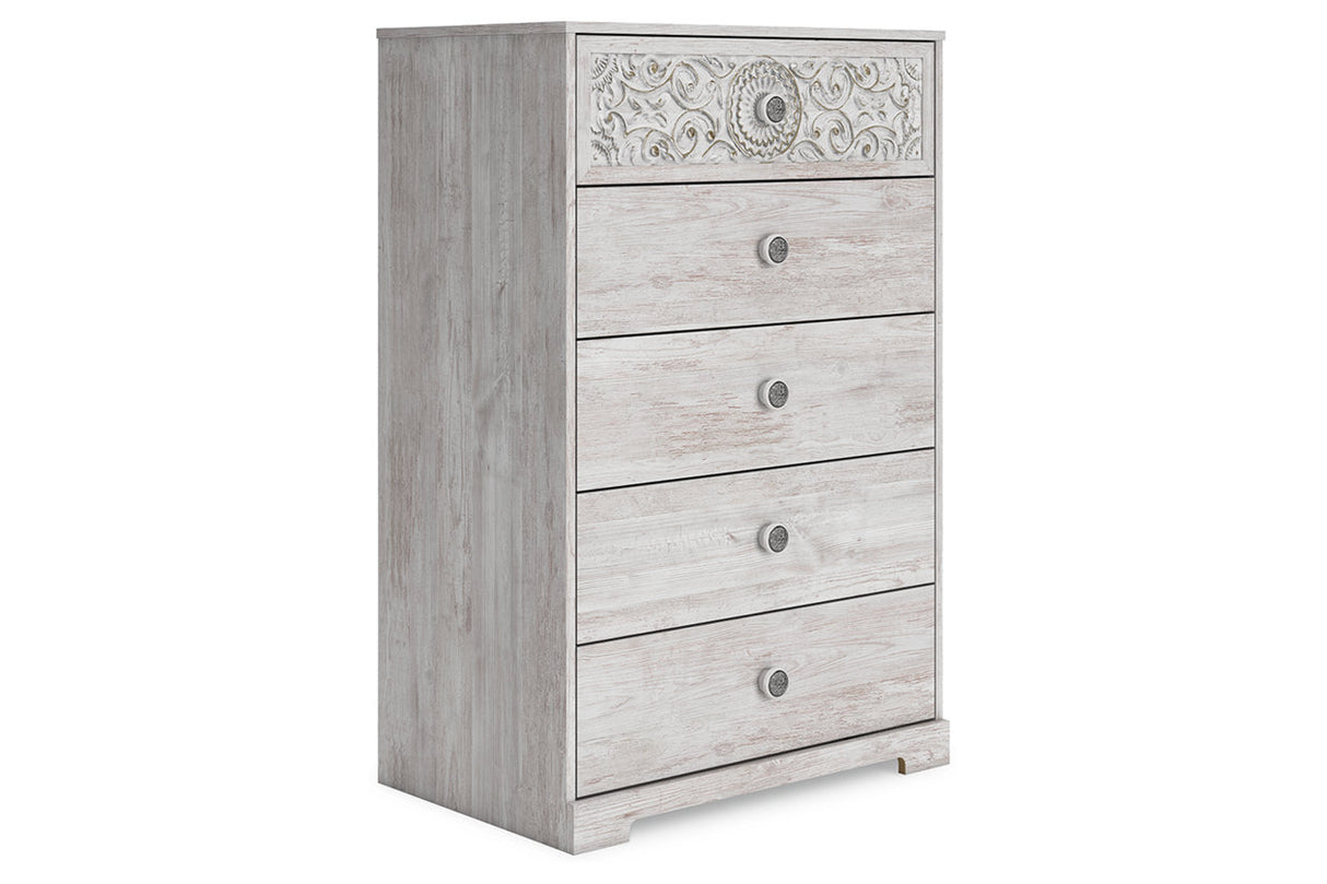 Paxberry Whitewash Chest of Drawers from Ashley - Luna Furniture