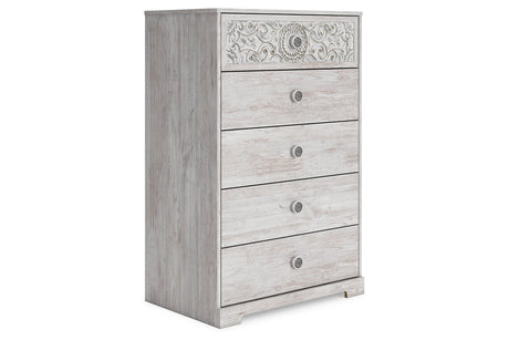 Paxberry Whitewash Chest of Drawers from Ashley - Luna Furniture
