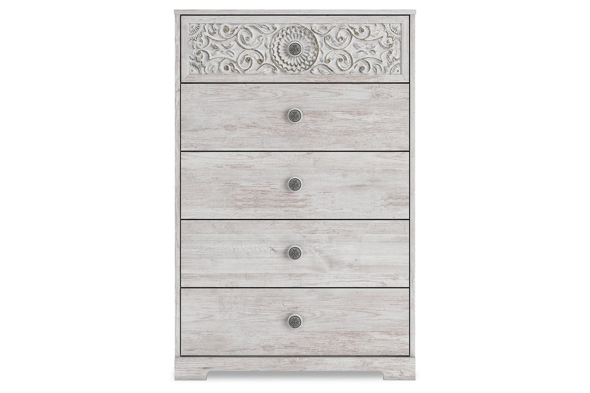 Paxberry Whitewash Chest of Drawers from Ashley - Luna Furniture