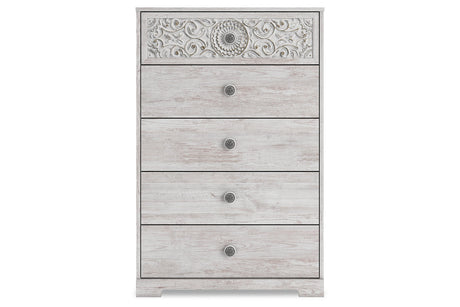 Paxberry Whitewash Chest of Drawers from Ashley - Luna Furniture