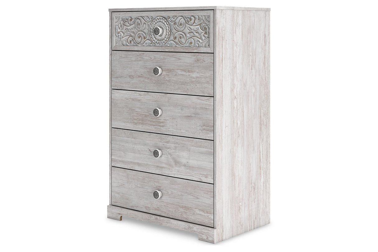 Paxberry Whitewash Chest of Drawers from Ashley - Luna Furniture