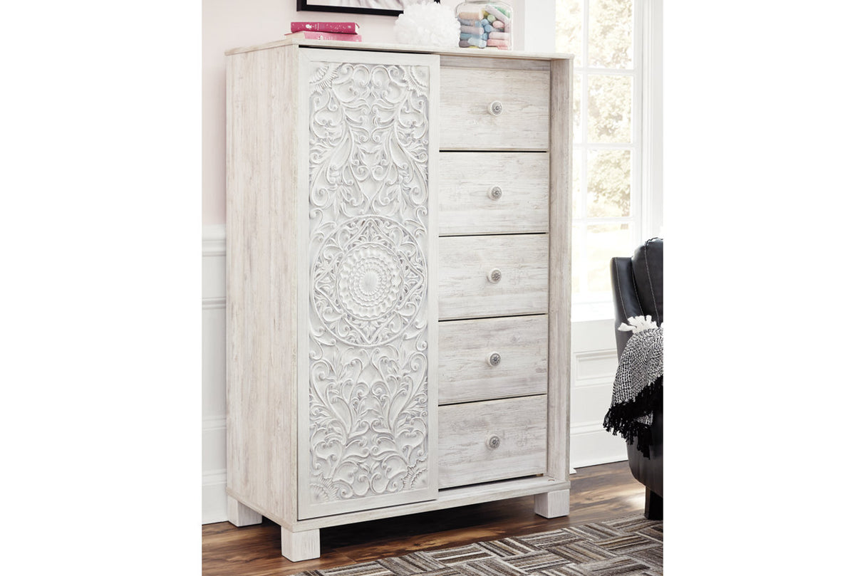Paxberry Whitewash Dressing Chest from Ashley - Luna Furniture